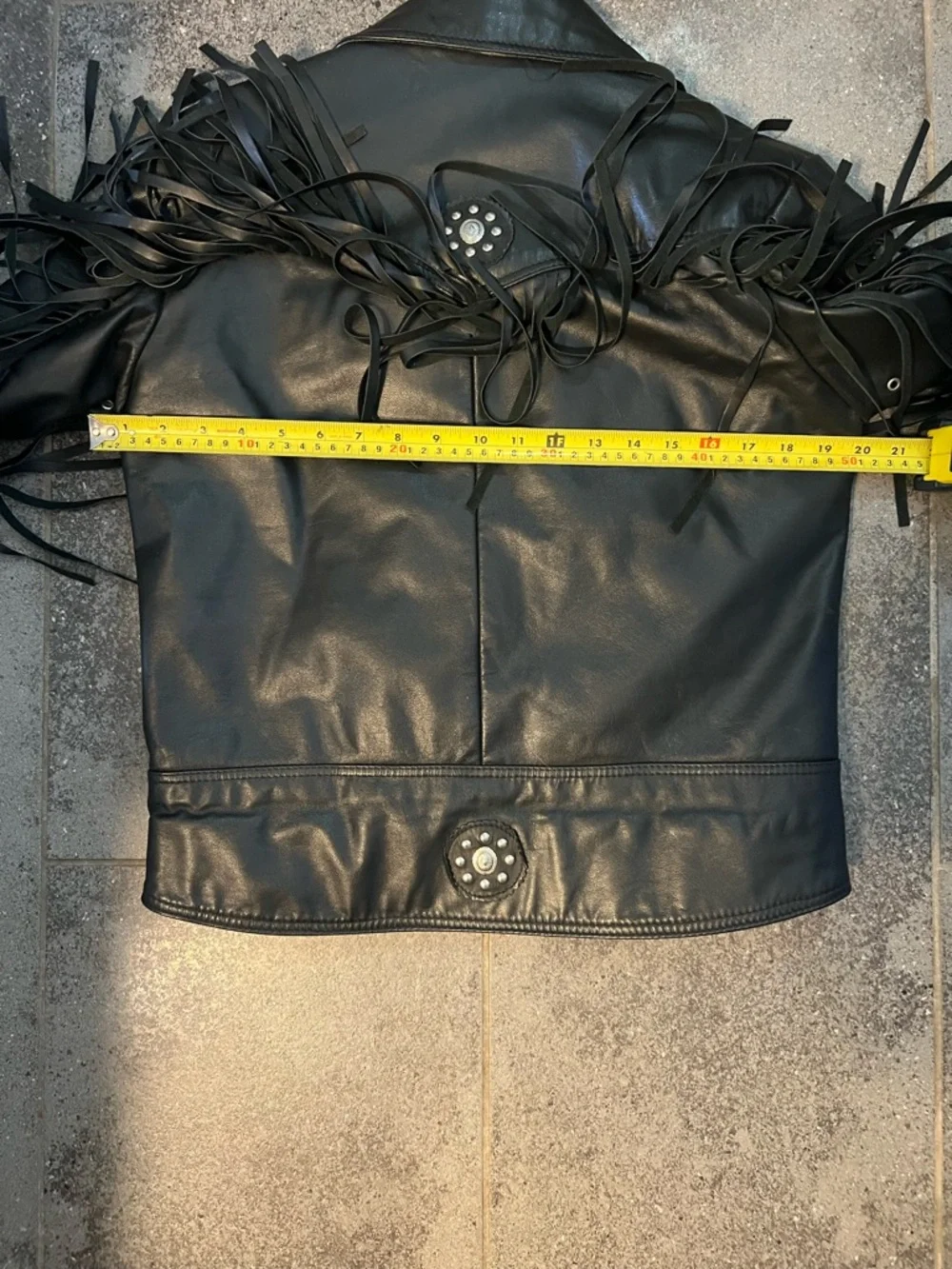 Bristol Golden Crown Black Leather Fringe Western/Biker Jacket. Size M. EUC - Picture 8 of 16